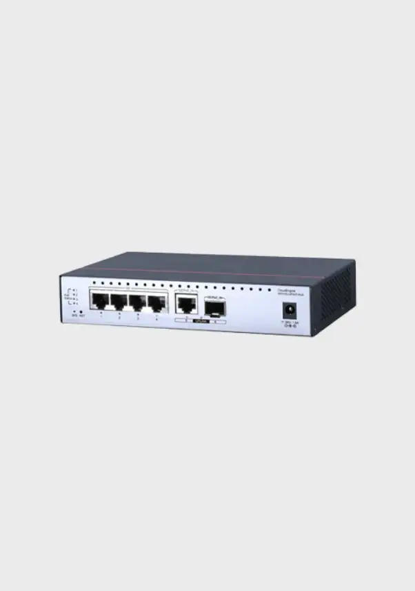 Изображение Коммутатор S5731S-L4P2HT-RUA (4*10/100/1000BASE-T ports, PoE++, 1*GE hybrid optical-electrical SFP port, 1*10/100/1000BASE-T port, PoE input)